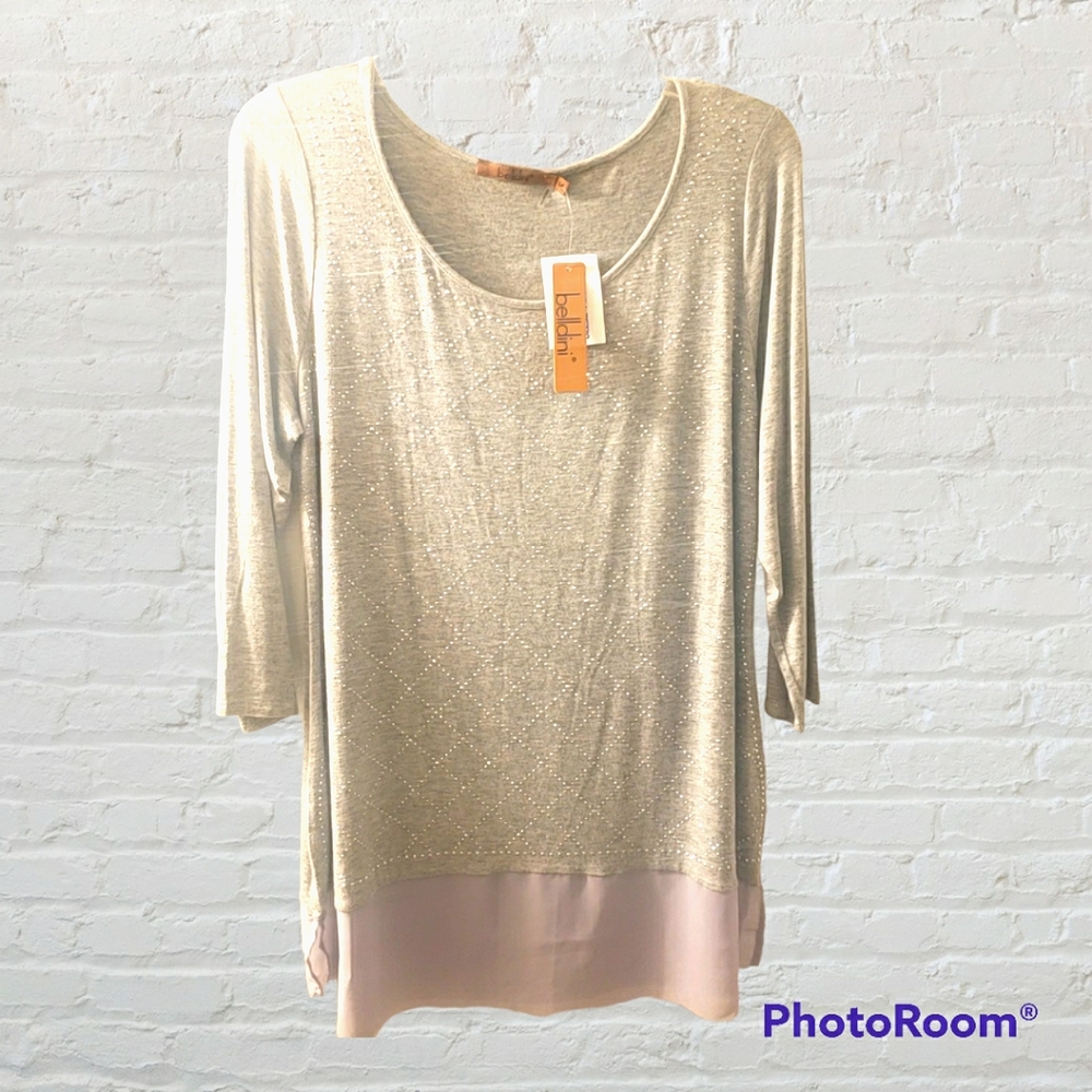 Belldini Silver/Heather Grey Top